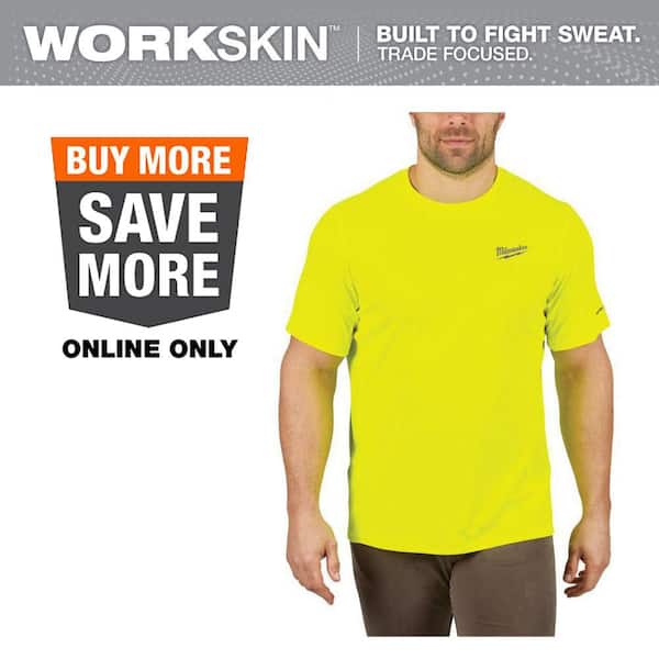 Men's Large Hi-Vis GEN II WORKSKIN Light Weight Performance Short-Sleeve T-Shirt