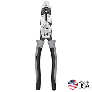 Hybrid Pliers with Crimper, Fish Tape Puller and Wire Stripper