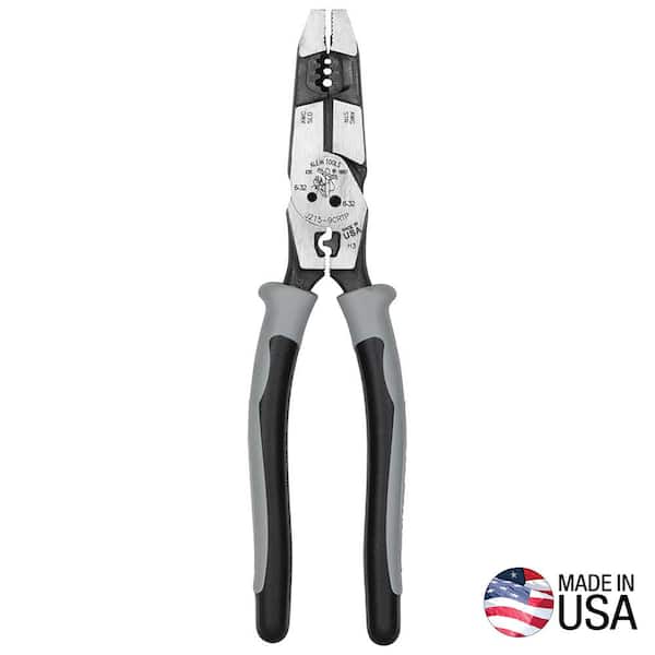 Klein Tools Hybrid Pliers with Crimper, Fish Tape Puller and Wire Stripper  J2159CRTP - The Home Depot