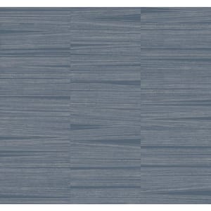 Chesapeake Waverly Blue Faux Grasscloth Paper Strippable Roll