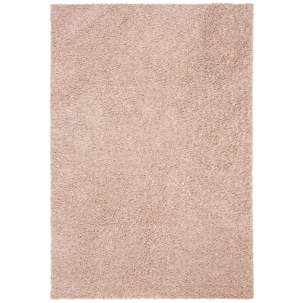 SAFAVIEH Primo Shag Beige 5 ft. x 8 ft. Solid Area Rug PRM300B-5 - The ...