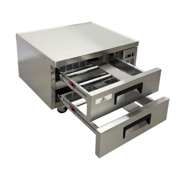 36 in. W 6.5 cu. ft. Commercial Chef Base Refrigerator Cooler in Stainless Steel