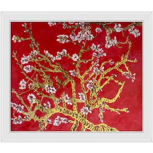 Branches of an Almond Tree in Blossom by Originals Galerie White Framed Nature Art Print 24 in. x 28 in.