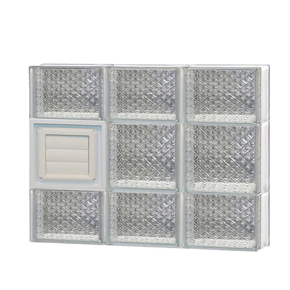 23.25 in. x 19.25 in. x 3.125 in. Frameless Diamond Pattern Glass Block Window with Dryer Vent price history on PriceWatchPro