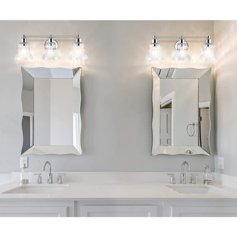 Manhattan Chrome 25.5" 3-Light Industrial Vanity Fixture