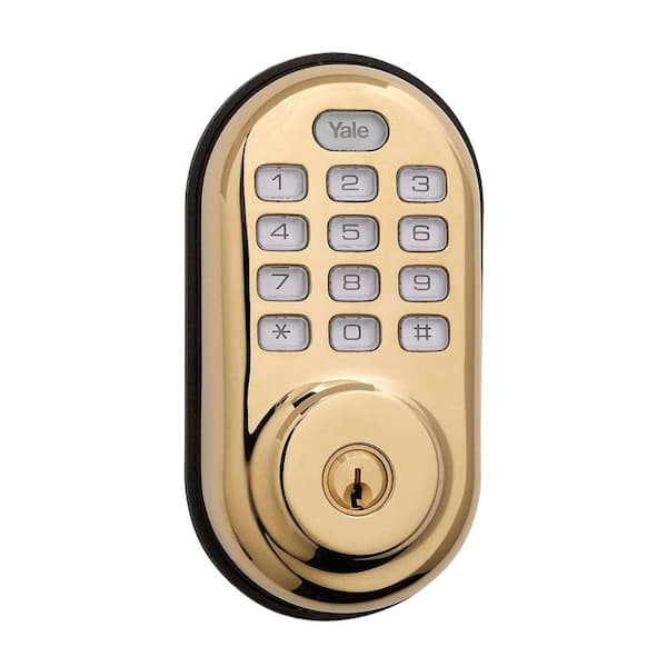 Yale Real Living Push Button Polished Brass Deadbolt