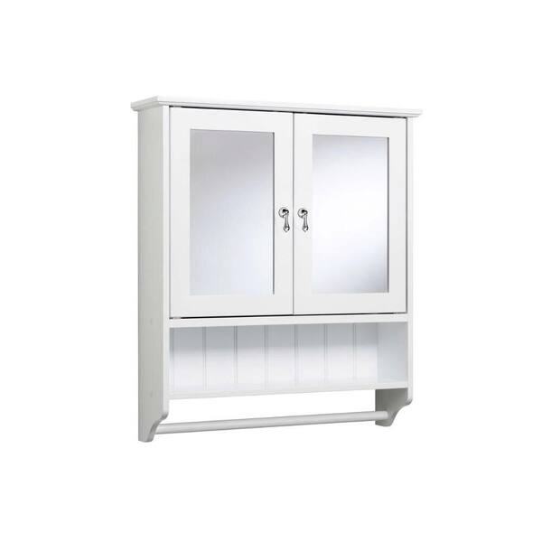 Croydex 24-7/8 in. W Ribble Double Door Cabinet with Towel Rail in White-DISCONTINUED
