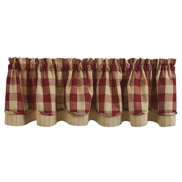 Buffalo Check Lined Layered Garnet Valance