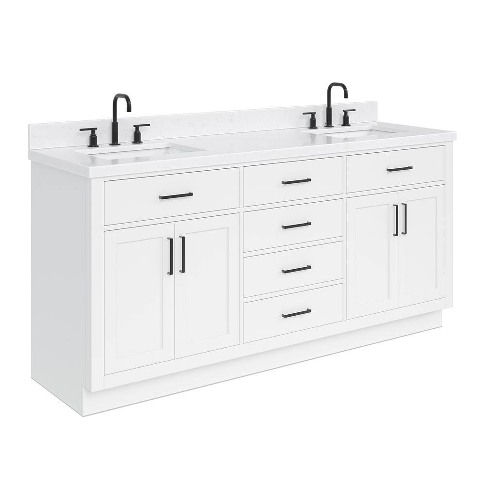 Hepburn 72" White Freestanding Double Basin Vanity Set