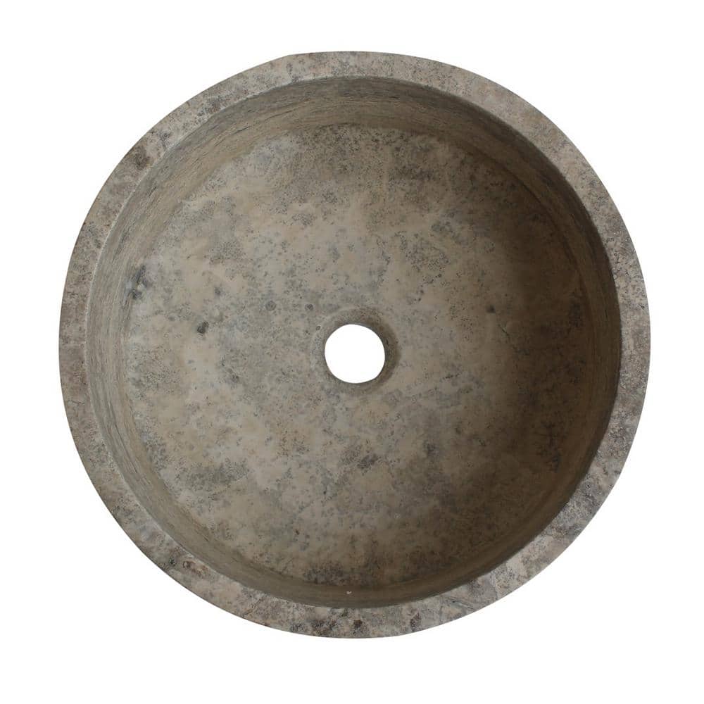Antico Grey Natural Stone Circular Bathroom Sink