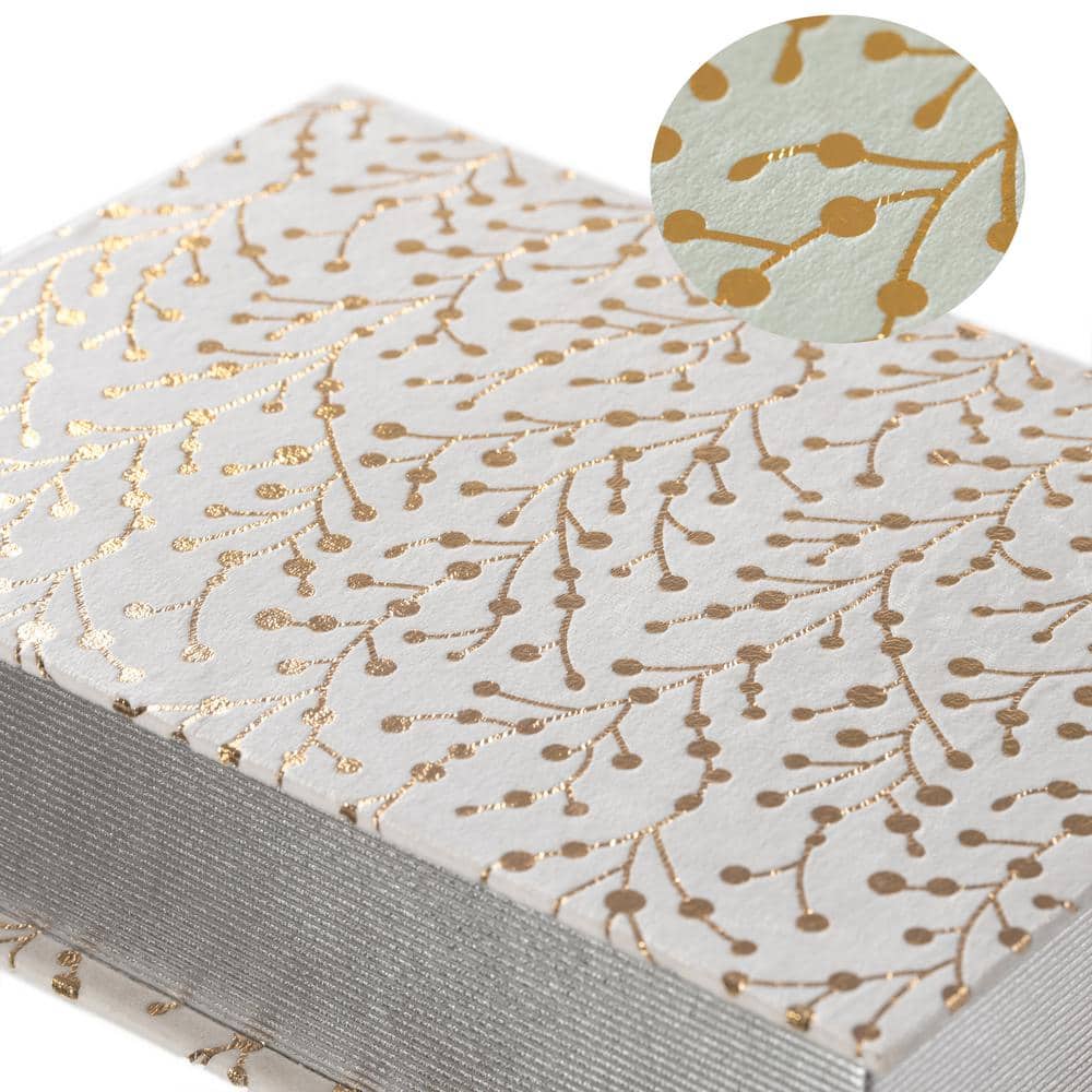 White and Gold Velvet Vintage Wooden Decorative Book Box Set