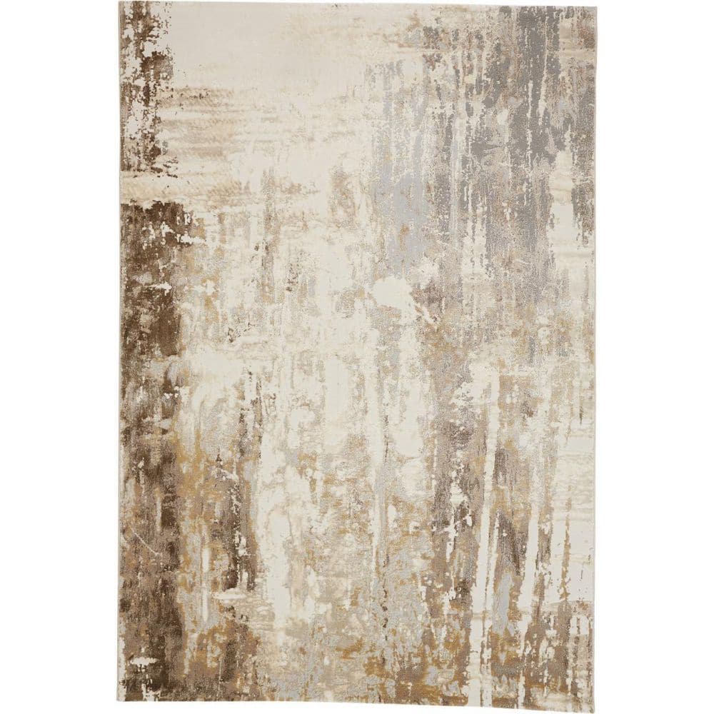 Tan, Ivory Abstract 2 ft. x 8 ft. Area Rug price history on PriceWatchPro