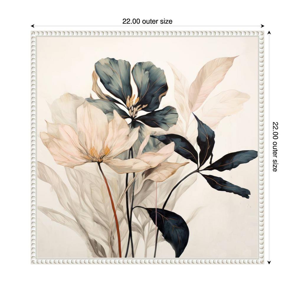 Whimsical Blossoms I White Floater Frame Canvas Print