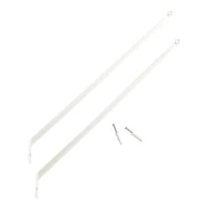 Fixed Mount White Steel 17.25 in. L Standard Support Bracket for 12-in. Deep Wire Shelving (2 Pack)