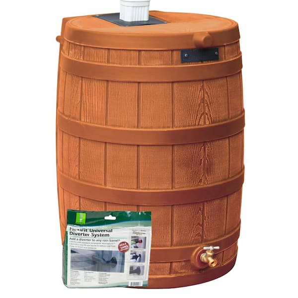 Rain Wizard 50 Gal. Terra Cotta 31 in. Diverter Kit