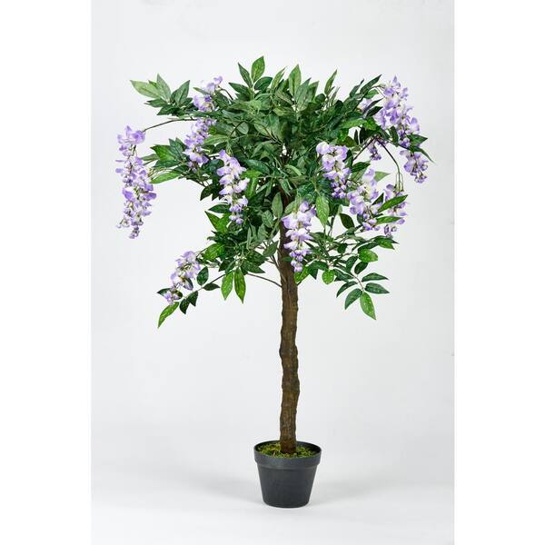 48 in. Artificial Wisteria Tree In a 6.5 in. Container with Leaves and Moss  3601 - The Home Depot