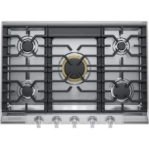 30 in. 5-Burner Gas Cooktop in Stainless Steel with Backlit Knobs