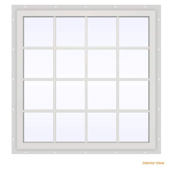 Jeld Wen 47 5 In X 47 5 In V 4500 Series White Vinyl Fixed Picture Window With Colonial Grids Grilles Thdjw142100107 The Home Depot Jeld Wen 47 5 In X 47 5 In V 4500 Series White Vinyl Fixed Picture Window With Colonial Grids Grilles Thdjw142100107 The Home Depot