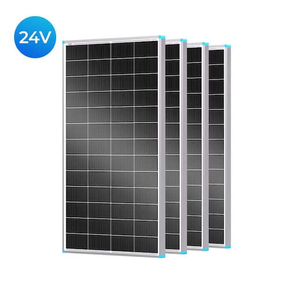 4-pieces 200-Watt 12V Monocrystalline Solar Panel Back-up Power 800W PV Module RV/Boat/Caravan Battery Off-Grid System