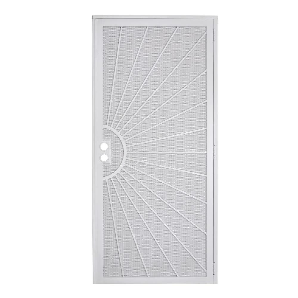 Puerta 0.80x2.10mt Blanco Galvanizada 6 Paneles - Apertura Derecha Calibre  22