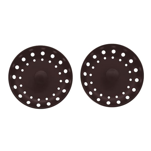 Westbrass 3-1/2 in. Standard Post Style Replacement Kitchen Sink Basket Strainer, Oil Rubbed Bronze (2-Pack)