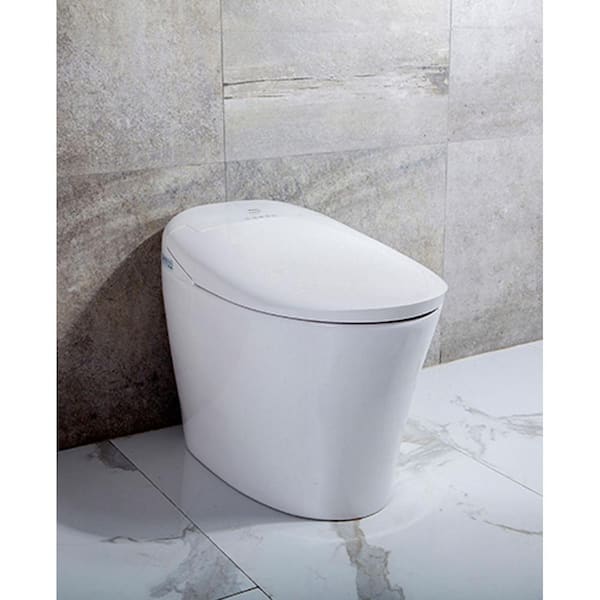Transolid Ginger 1-Piece 1.28 GPF Single Flush Elongated Smart Toilet Bidet in White