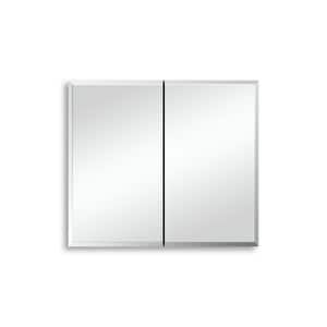 30 in. W x 26 in. H Silver Recessed/Surface Mount Soft Close Medicine Cabinet with Mirrored Door
