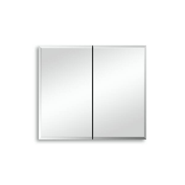 taholi 5 in. W x 26 in. H Large Rectangular Aluminium Framed Wall Bathroom Vanity Mirror with Medicine Cabinet in Silver