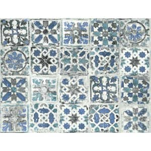 45 sq. ft. Encaustic Tile Non-Woven Peel and Stick Wallpaper