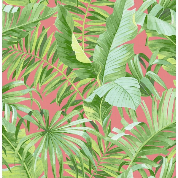 NuWallpaper Coral Maui Peel and Stick Wallpaper Sample