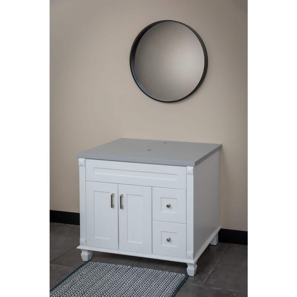 Light Gray Terrazzo Vanity Top with Concrete and Marble, 25 in.