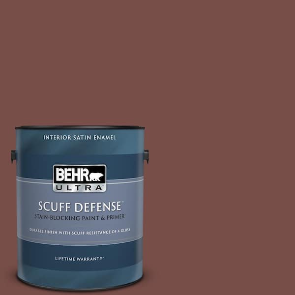 BEHR ULTRA 1 gal. #170F-7 Leather Bound Extra Durable Satin Enamel Interior Paint & Primer