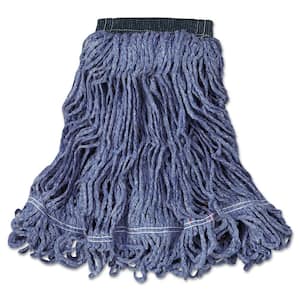 Cotton/Synthetic Swinger Loop Wet String Mop Mop Head, Medium, Blue, 6/Carton
