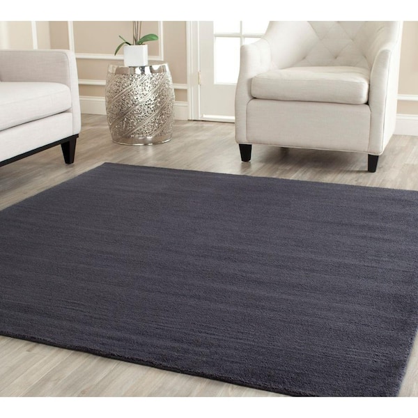 Himalaya Black 8 ft. x 8 ft. Square Solid Area Rug