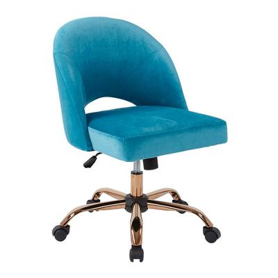 Luasa Series Blue Fabric Task Chair with Swivel and Adjustable Height