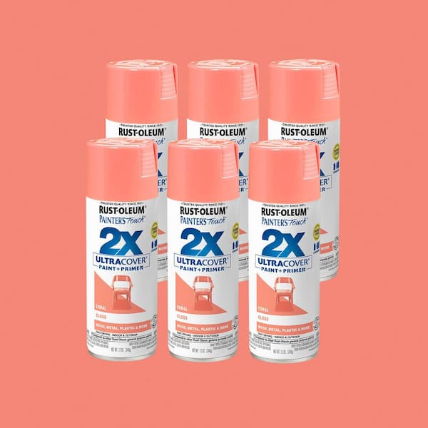 12 oz. Gloss Coral General Purpose Spray Paint (6-Pack)