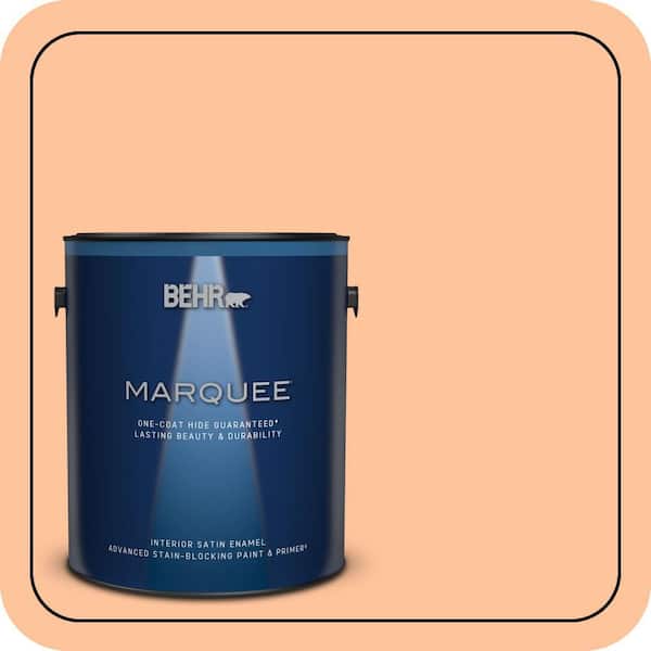BEHR MARQUEE 1 gal. #260B-4 Orange Sherbet Satin Enamel Interior Paint & Primer