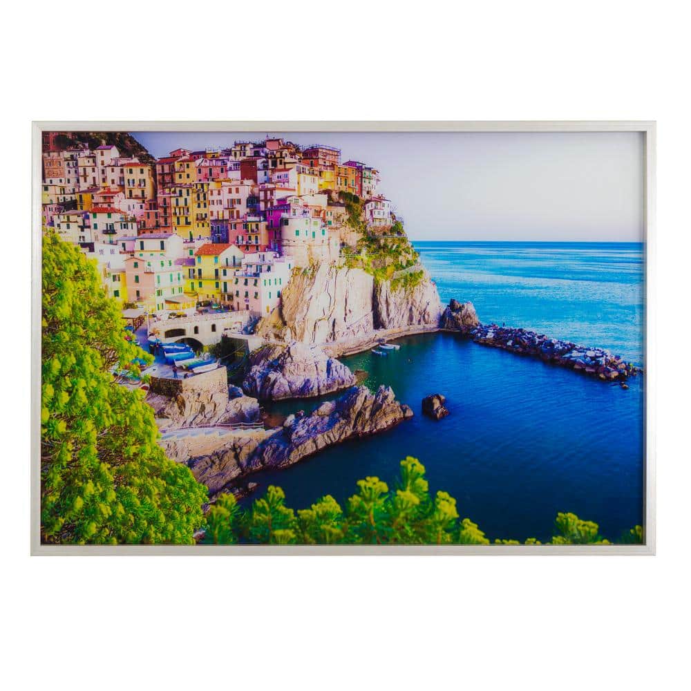 Yosemite Home Decor Tempered Glass Series "Coastal Charm" Framed
