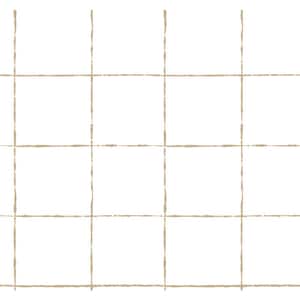 White La Vitre Plaid Gold Wallpaper