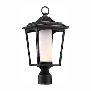 1-Light Outdoor Sterling Black Post Light