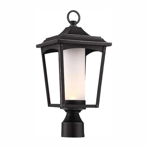 SATCO 1-Light Outdoor Sterling Black Post Light 62/825 - The Home Depot