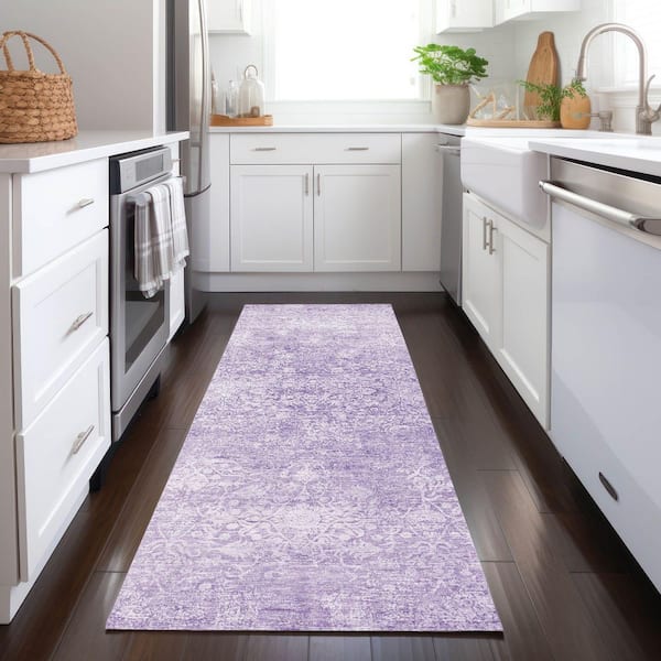 Chantille Machine Washable Indoor/Outdoor Abstract ACN1763 Lilac 2 ft. 3 in. x 7 ft. 6 in. Runner Rug