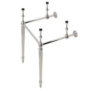 Edwardian Brass Console Sink Legs in Polished Nickel