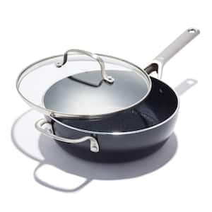 Agility 9 .5 in. 3 qt. Aluminum Ceramic Non-Stick Chefs Pan Frying Pan with Helper Handle and Lid
