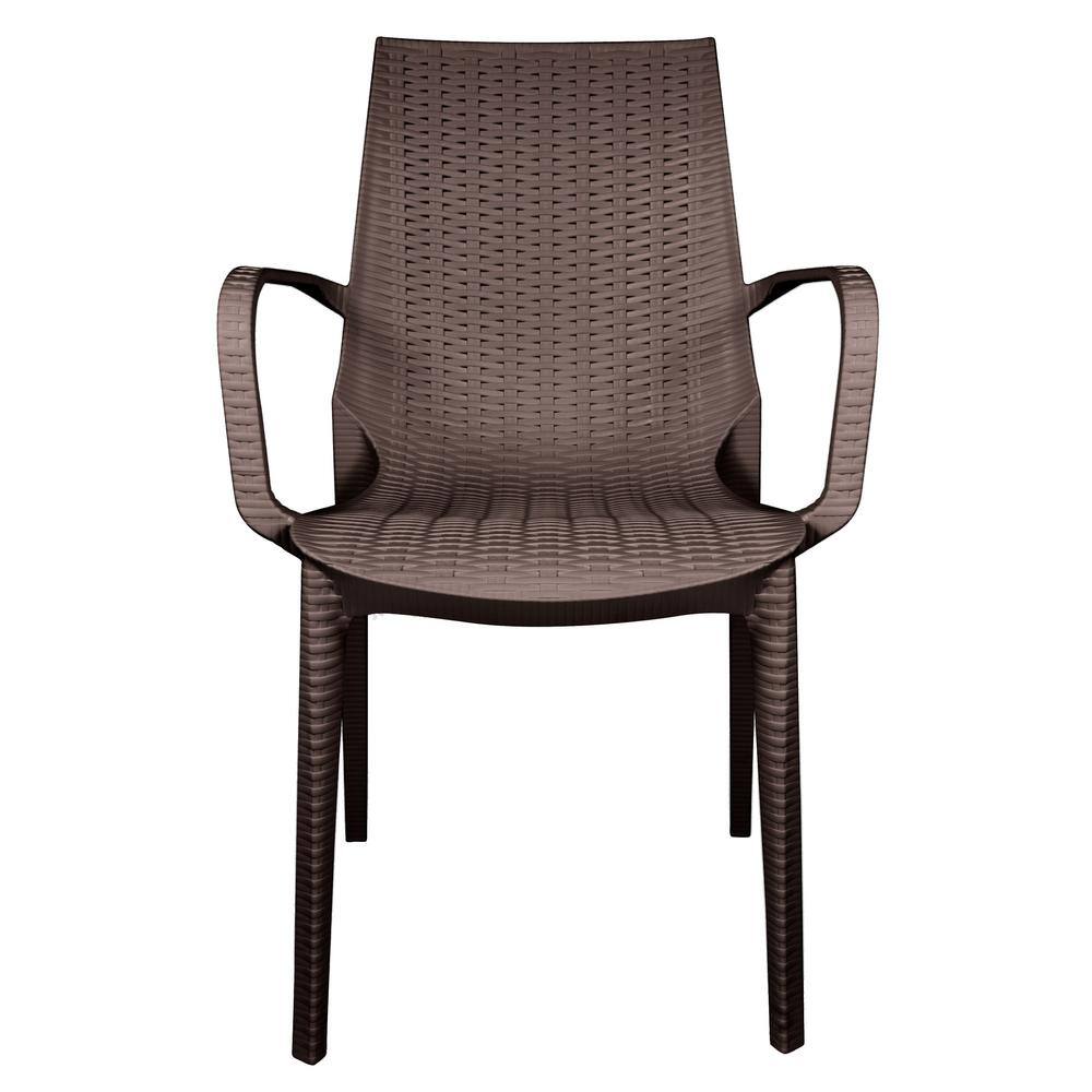 Kent Brown Plastic Outdoor Dining Armchair