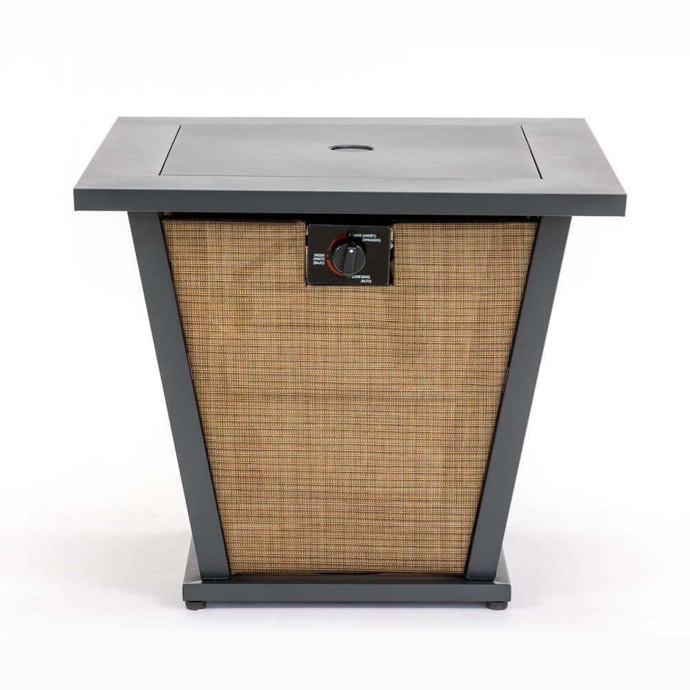 Kelsey 28 in. 50000 BTU Black+Brown Square Steel Propane Gas Outdoor Patio Fire Pit Table with Rain Cover price history on PriceWatchPro