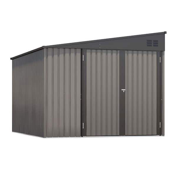 8 ft. W x 10 ft. D Metal Outdoor Storage Shed with Door for Garden, Backyard(80 sq. ft. )
