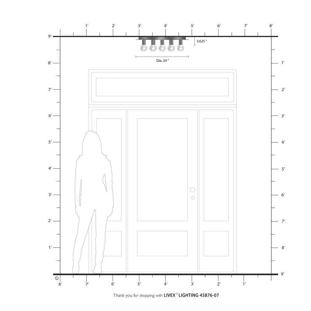 Hillview Transitional Bronze & Satin Brass 7-Light Flush Mount