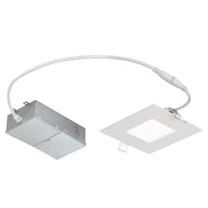 Slim Square 4 in. 5000K Daylight New Construction and Remodel IC Rated Recessed Integrated LED Kit for shallow ceiling