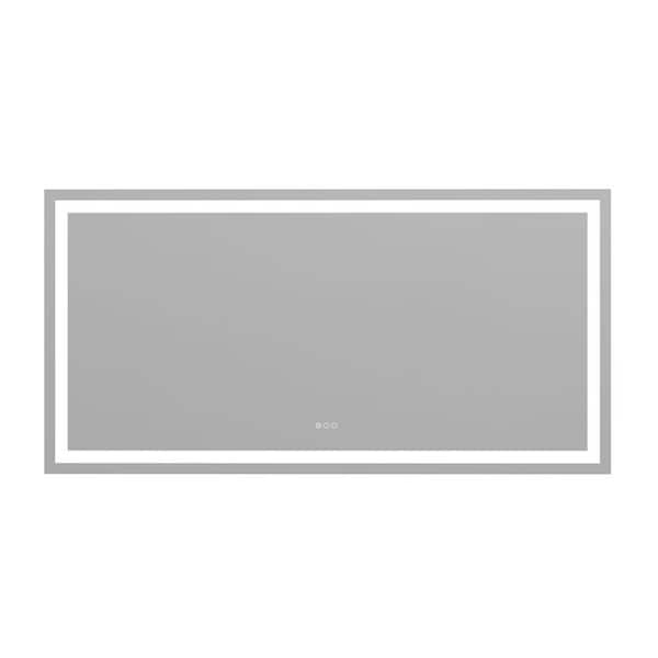72 in. W x 36 in. H Large Rectangular Frameless Anti-Fog Wall-Mounted LED Bathroom Vanity Mirror